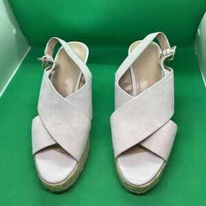 H by Halston Cream Espadrille Wedges